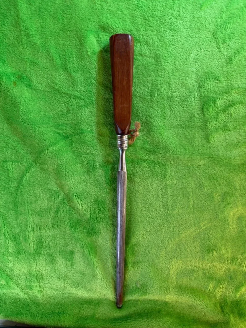 Vintage sharpening steel with wooden handle